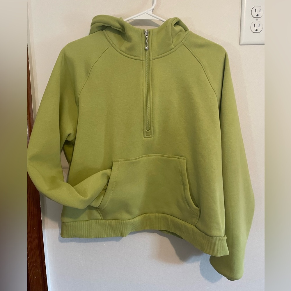 Women’s half zip hooded chartreuse green sweatshirt XL